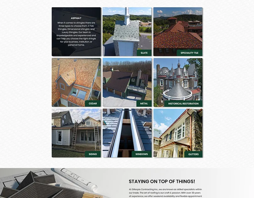 Landing page design
